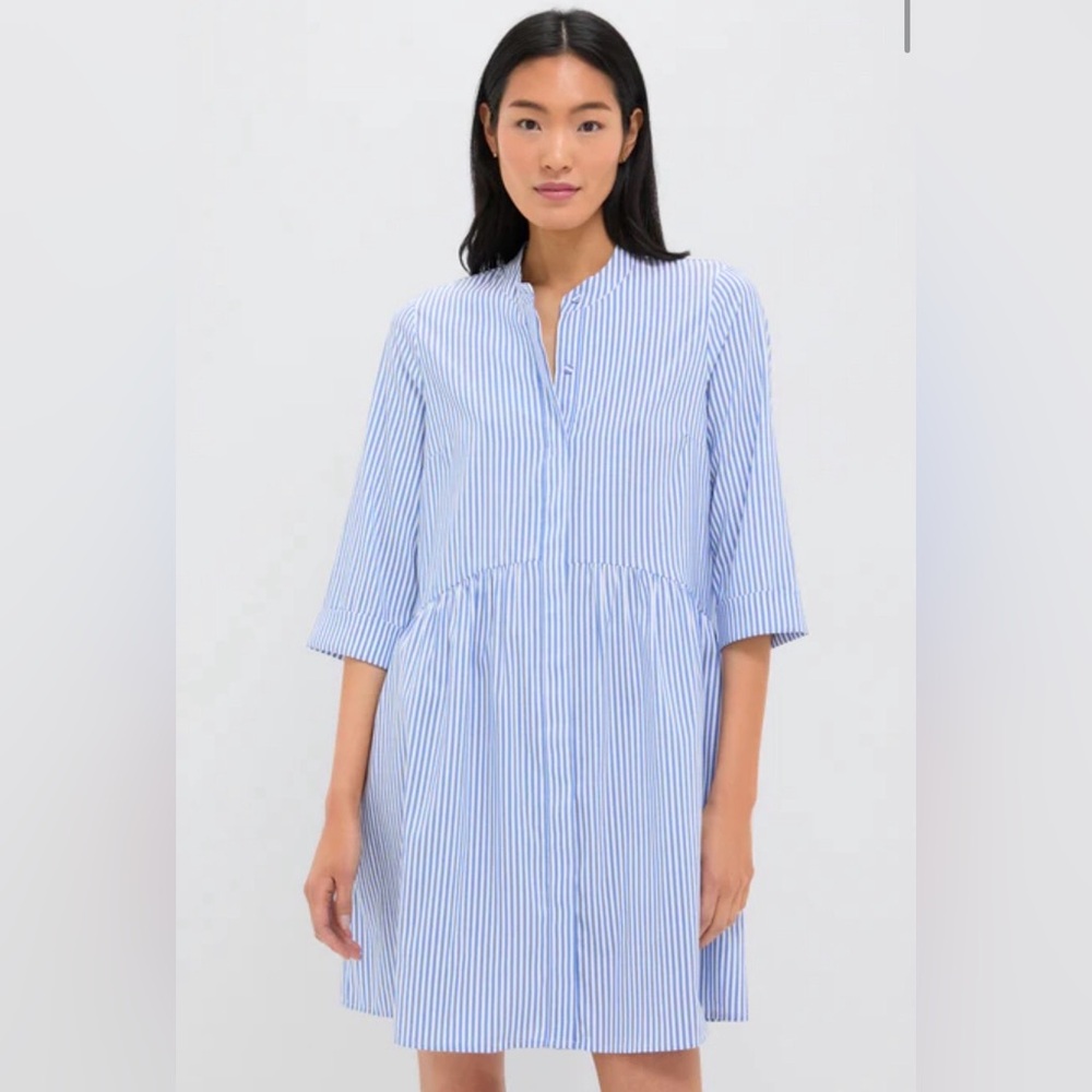 Tuckernuck Blue and White Striped Cotton Shirt Dress NWOT